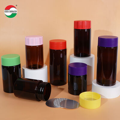 Food Grade PET Plastic Jar with Anti-slip Striped Screw Cap and Transparent Design for Storage