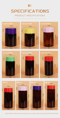 Food Grade PET Plastic Jar with Anti-slip Striped Screw Cap and Transparent Design for Storage