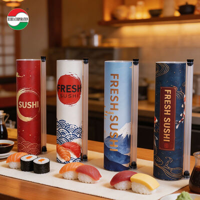 New Design Eco-Friendly Custom Printed Food Grade Pop Push Sushi Paper Tube Recycled Materials