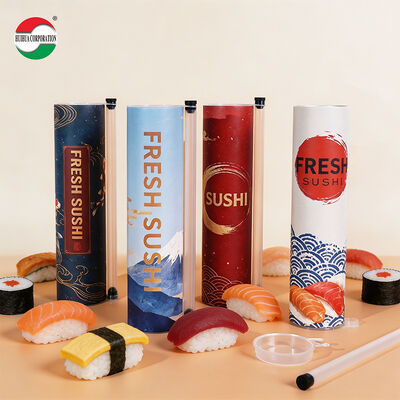 New Design Eco-Friendly Custom Printed Food Grade Pop Push Sushi Paper Tube Recycled Materials