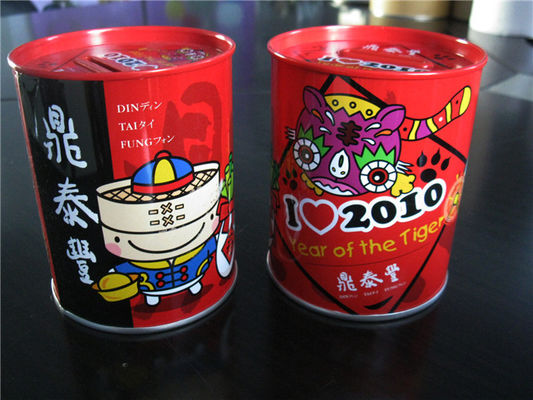 Customized Dry Fruit / Snack Food Tin Plate Cans Cylinder , Tinplate Can packaging tins