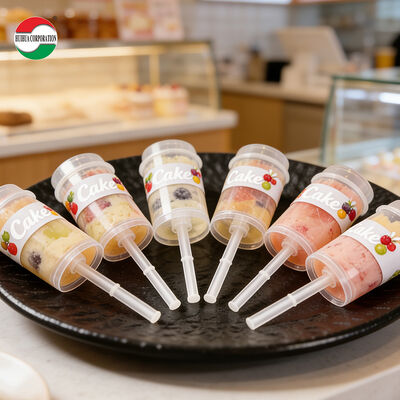 Custom Printed Eco-Friendly PP Plastic Cylinder Push-Up Tube for Serving Cake and Sushi Food Use