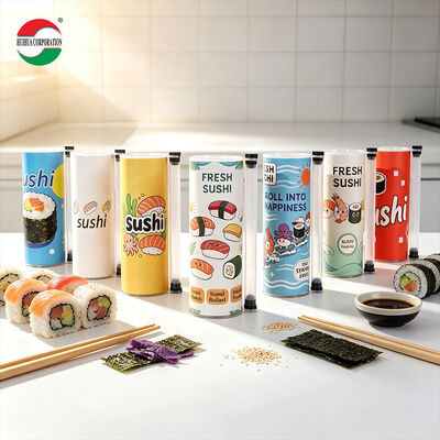 Short 47mm Height Sushi Push Pop Paper Tube Food Grade Custom Printed Sushi Paper Tube