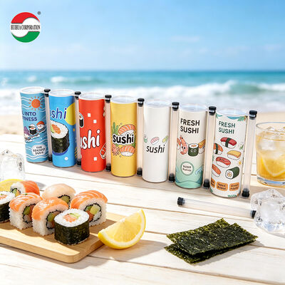 Short 47mm Height Sushi Push Pop Paper Tube Food Grade Custom Printed Sushi Paper Tube