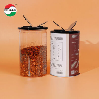 Wholesale Clear PET Seasoning Can, Food Safe Spice Packaging with Aluminum Easy Open End, Custom Logo Available