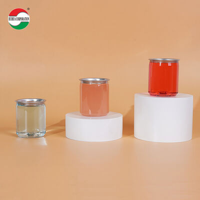 Clear PET Beverage Can with Custom Sizes & Multiple Lid Options, Food Grade Empty Drink Container