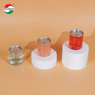 Clear PET Beverage Can with Custom Sizes & Multiple Lid Options, Food Grade Empty Drink Container