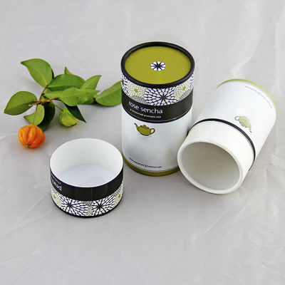 Matt lamination Biodegradable Printed Paper Tube Tea Packaging , gift tube box