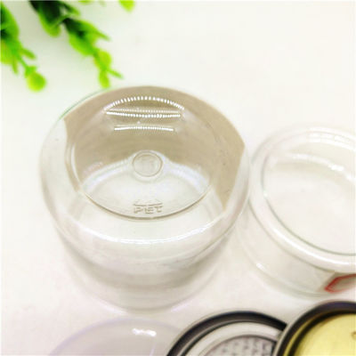 FDA Clear Plastic Cylinder , 50ml Dried Cans Aluminum Peel Off Food Jar