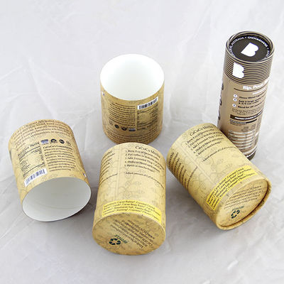 Eco Friendly Kraft Paper Powder Food Cans Packaging With Customized Logo