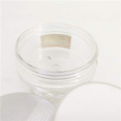 100ml Clear Plastic Cylinder With Aluminum Lid / Empty Cosmetic Jars