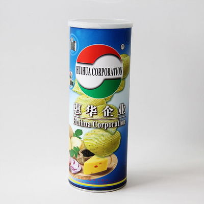 Peel Off Foil Sealed Embossing Paper Composite Cans For Chips , Snack Foods