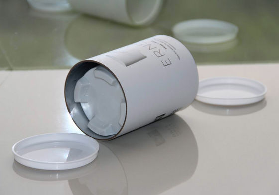 Cylindrical tin / Paper Composite Cans For Food Packaging with Plastic Cap