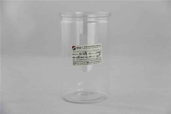 Powder Clear transparent Plastic Cylinder Packing box , PET canister 800ml