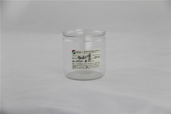 Recyclable Clear Plastic dry fruit Cylinder tube Packing PET Can , 83 mm Diameter