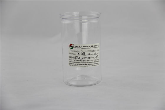 Customized Dry Fruit Clear Plastic Cylinder 400ml Food Grade PET