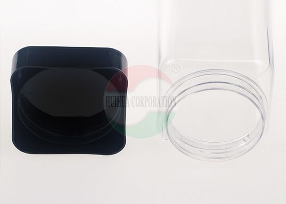 Square Food Grade Clear Plastic Jars With Silk Screen Printing