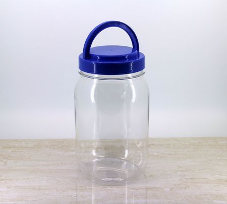 Food Grade Clear Pet Jars With Handle 190ml , clear plastic jars with lids