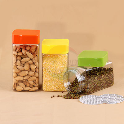 Clear 700ML 880ML Plastic Candy Cookie Square Jar