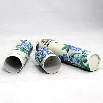 Luxury Package Blue Flower Design Hot Paper Cans Packaging Inside With Plastic Jar