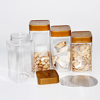 Food Grade PET Plastic Transparent Spiral Can and Screw Top Lid for Candy Cookie Snacks Dried Fruits