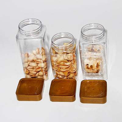 Food Grade PET Plastic Transparent Spiral Can and Screw Top Lid for Candy Cookie Snacks Dried Fruits