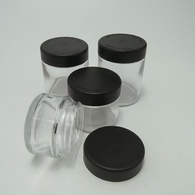 3oz Childproof Clear Containers Herbs Flowers Glass Jar CBD Flowers Jar