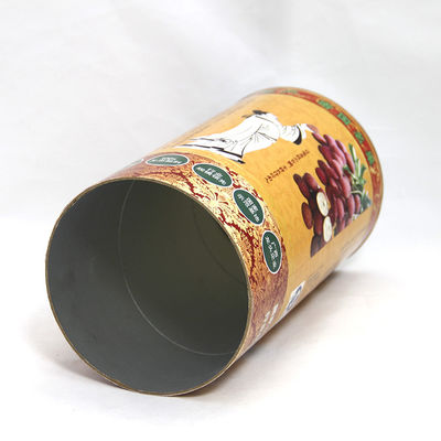 Eco-friendly Cylinder Full Opening Easy Open Lid Paper Composite Cans for Dried Fruits Nuts Coffee