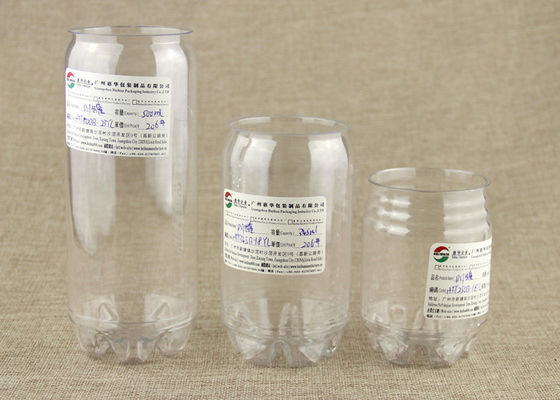 Clear Plastic Beverage Cans Customised Label With Aluminium Pull Ring
