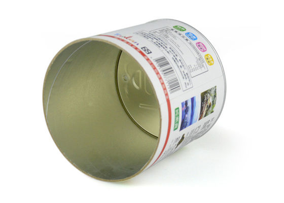 White Paper Composite Cans With Cork Lid Custom Printed Large Cylinder Cardboard Tubes