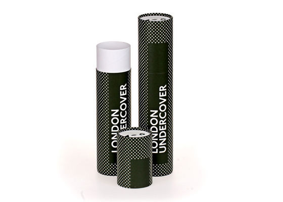 Black Labeling Art Paper Canisters Packaging , Luxury Round Gift Boxes