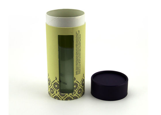 Opening Rolled Edge Print Paper Tube Packaging with Transaparent Window