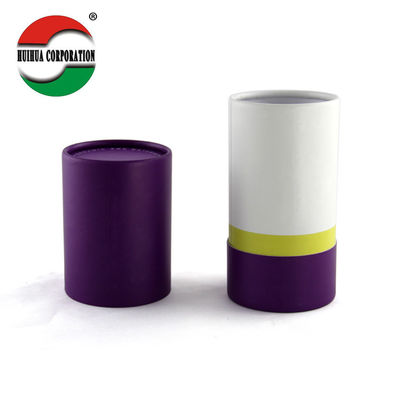 Recyclable Paper Cans Packaging , Kraft Paper Tea Canister Packaging