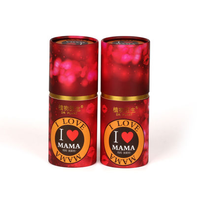 Gold Stamping Cosmetic Cardboard Tube Packaging Attractive Rolled Edge