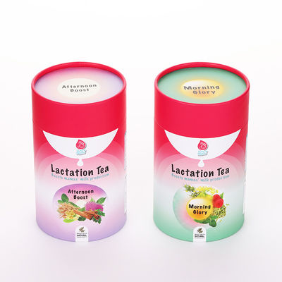 Powder Tea Packaging Paper Tube Cardboard Inner Aluminum Foil With Metal Lid