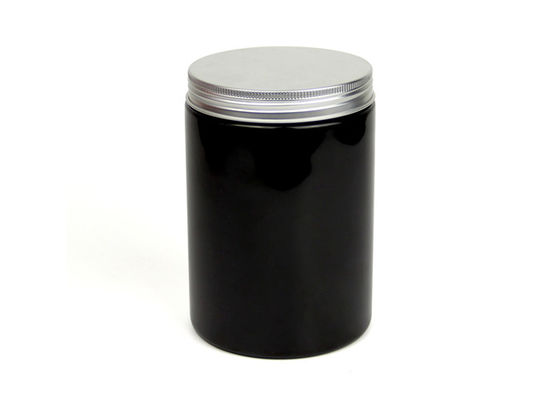 250ml Black PET Bottles Paper Sticker / Silk Printing With Aluminium Screw Cap
