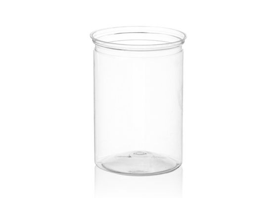 Transparent Food Grade Canister , Middle Size PET Plastic Cans