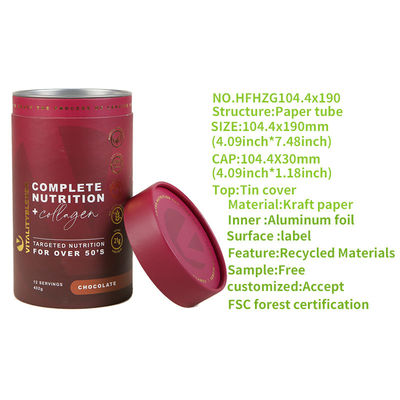 Food Grade Cardboard Kraft Paper Tubes Tea Coffee Packaging