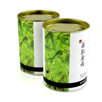 Tea Packaging Paper Tube with Metal Lid Round Paper Tea Box Metal Cover
